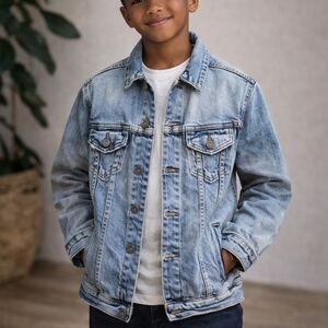 Classic Blue Denim Jacket for Kids Size 12 Youth Large